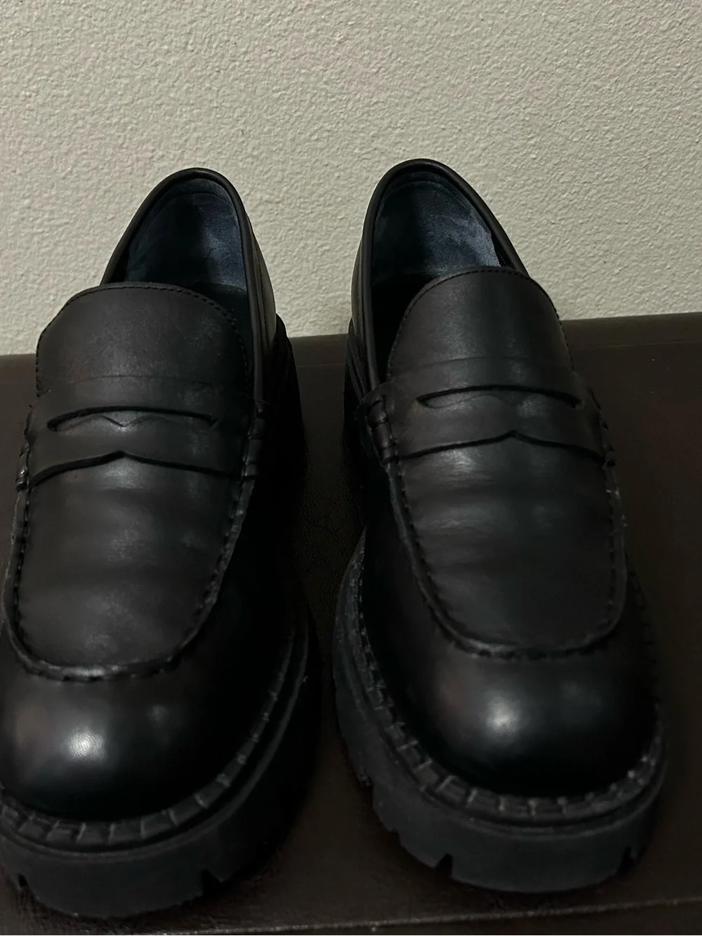 Free People Lyra Lug Sole Loafer Black Women Size 38 Size 7.5